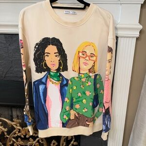 Chic Graphic Print Women Sweater